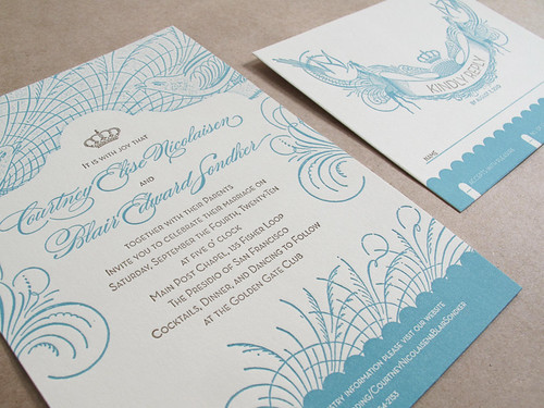 Wedding Invitation Vintage Tattoo Letterpress Posted by And Kathleen 