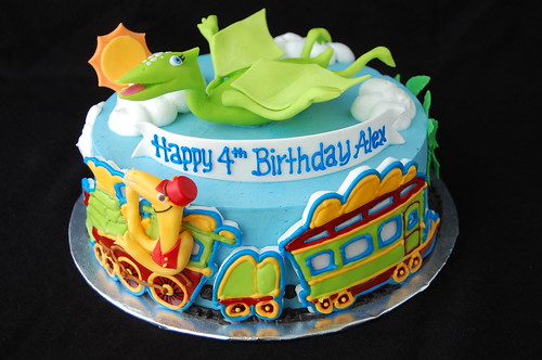 Dinosaur Train Birthday Cake - front