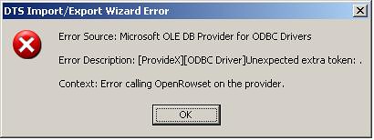SQL 2000 ODBC Error