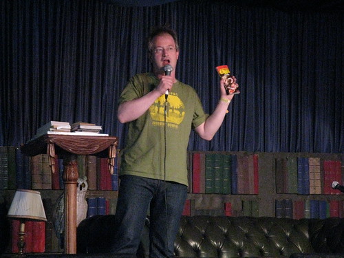 Robin Ince and one of his favourite books