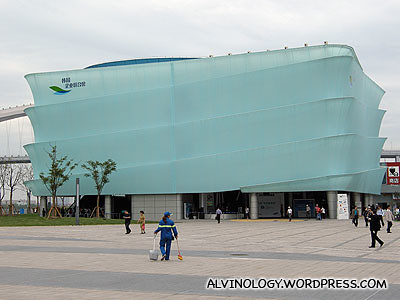 Republic of Korea Business Pavilion - the exterior will be recycled into shopping bags after the Expo
