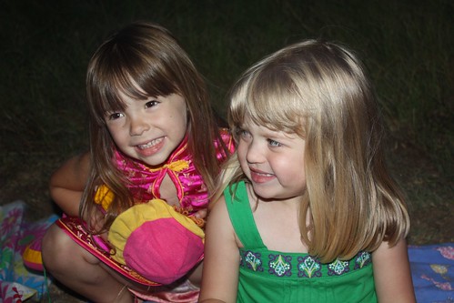 Elizabeth &amp; Catie, ready to see the fireworks on the 4th of July