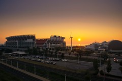 Sunset over Browns Stadium