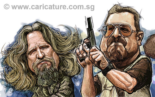 digital caricatures of The Big Lebowski - 2 small