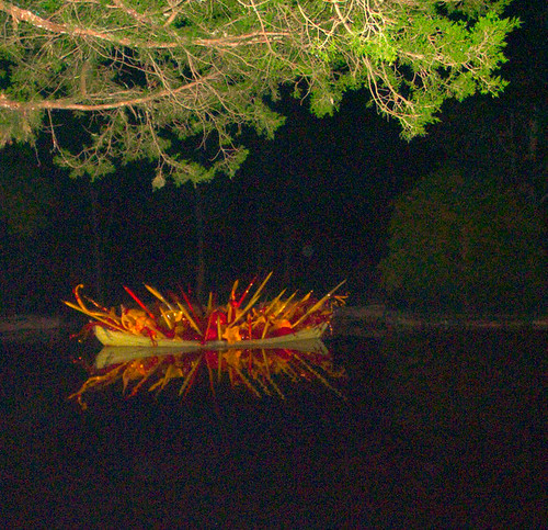 Chihuly Boat at Cheekwood, Night View