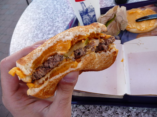 Quarter Pounder with Cheese + grilled cheese sandwich buns (ie. Quarter Pounder Fatty Melt) - om nom