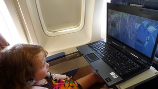 Julie Watching Ponyo on Plane