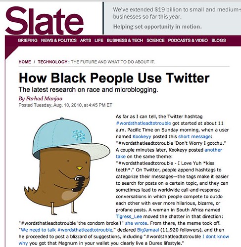 How black people use Twitter. - By Farhad Manjoo - Slate Magazine