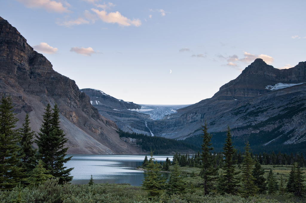 Bow Lake, Bow Glacier (and falls), Crescent Moon