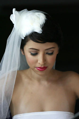 feathered bridal veil