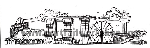 Singapore skyline illustration for VolksWagen - 1 watermark