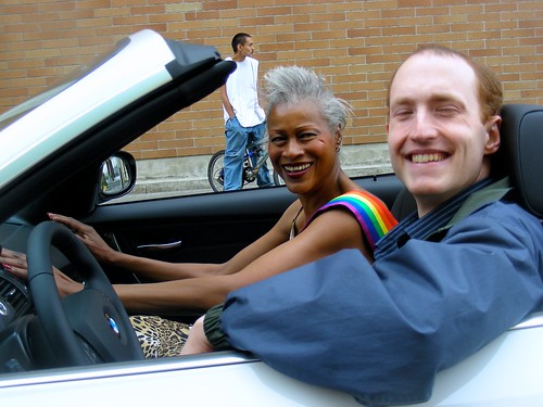 Anchorage Assemblymember Elvi Gray Jackson (left), parade marshal, Anchorage Pride March