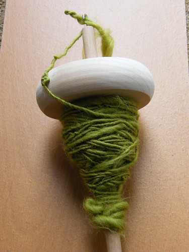 My First Handspun - On The Spindle
