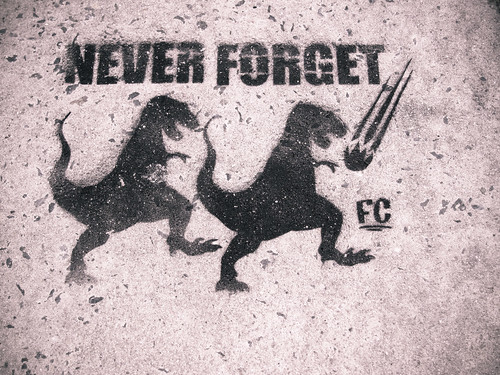 Picture of Dinosaurs and Meteor Never Forget