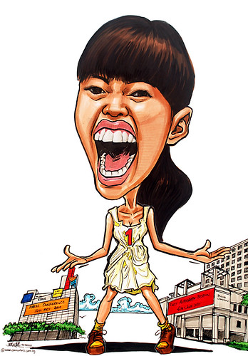 Caricature of Singapore singer Serene Koong 龚芝怡