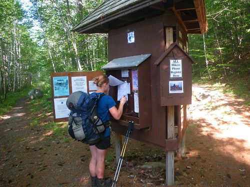 Misti Signing in at Baxter State Park