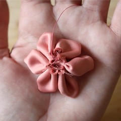 Step 17: Done Pointed Kanzashi Flower! (Back)