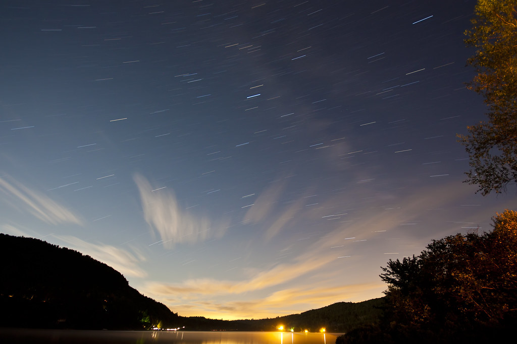 Star Trails over the Lake