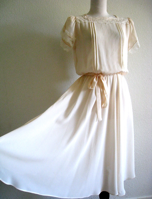 Vanilla and Lace Dress, 1970's 