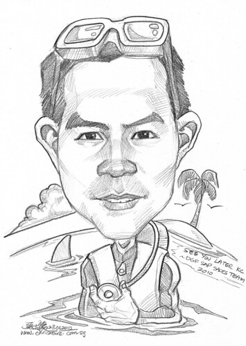 Caricature for DHL - diver