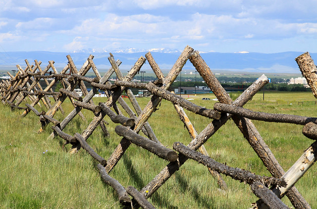 An old style buck-and-rail fence, Laramie