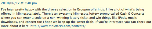 MN Lottery Blog Spam