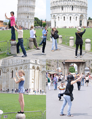 People posing in Pisa