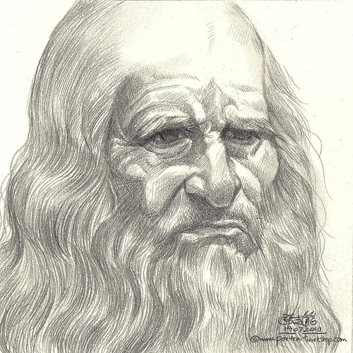 Pencil portrait of Leonardo Da Vinci