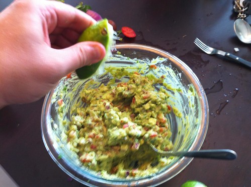 Lime into guacamole