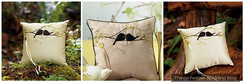 love bird ring pillow