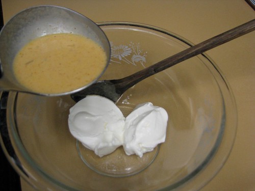 bringing the sour cream up to temperature