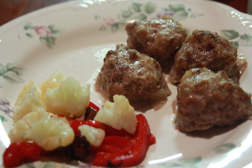 Meatballs with Cauliflower Salad