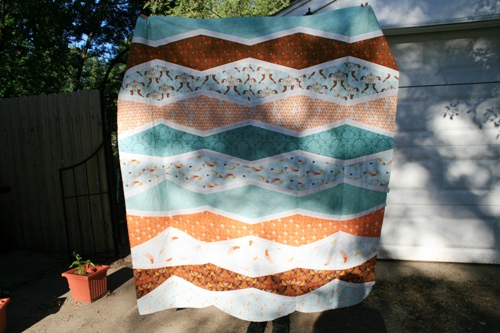 finished mermaid quilt top