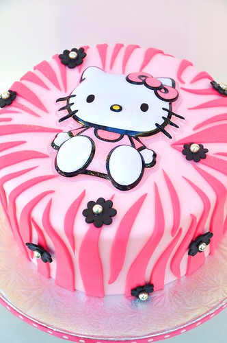Hello Kitty Pink Zebra cake · zebra print cake · hello kitty cake 