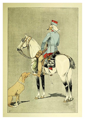 029-Oficial del 9º de cazadores en columna en el Sur de Oran 1881-Le chic à cheval histoire pittoresque de l'équitation 1891- Louis Vallet