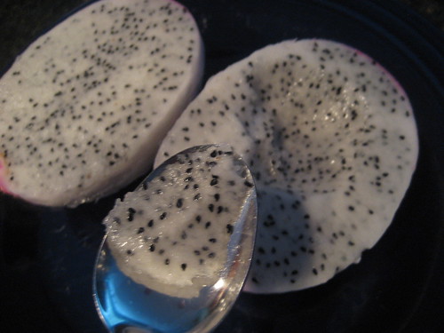 A spoonful of dragon fruit