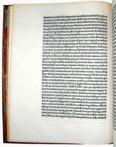 Page of Text with Annotation from 'De Architectura'