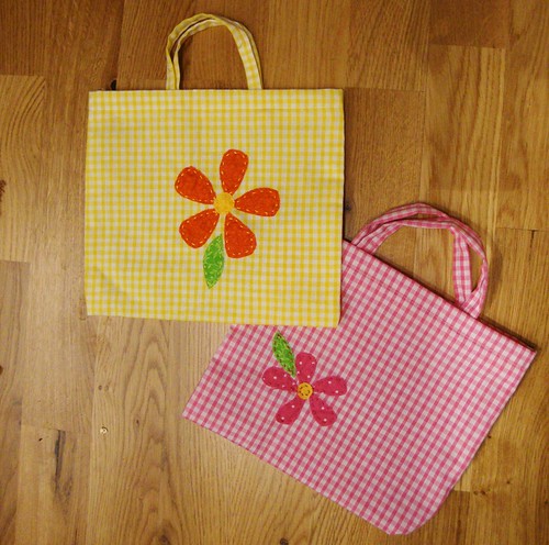 Homemade fabric party bags