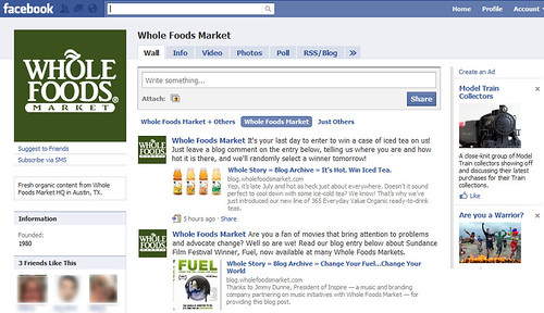 Whole Foods Markets page on Facebook