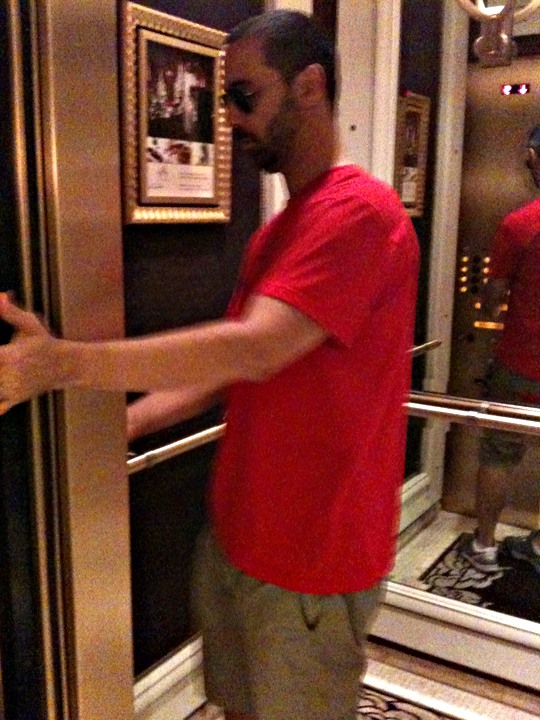 husband in the elevator