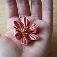 Step 17: Done Pointed Kanzashi Flower! (Front)