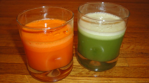 Carrot juice and celery juice