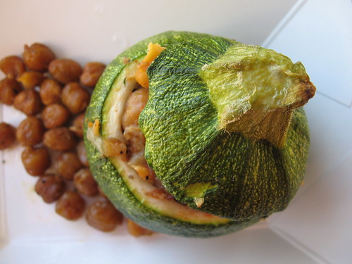 stuffed squash with roasted chick peas