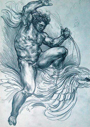 The Resurrection - Study for a figure - The Rapture or Ganymede