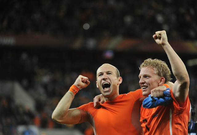 Holanda Uruguay Dirk Kuyt y Arjen Robben