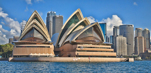 フリー写真素材|建築・建造物|美術館・博物館・劇場|シドニー・オペラハウス|世界遺産|シドニー|オーストラリア|パノラマ|