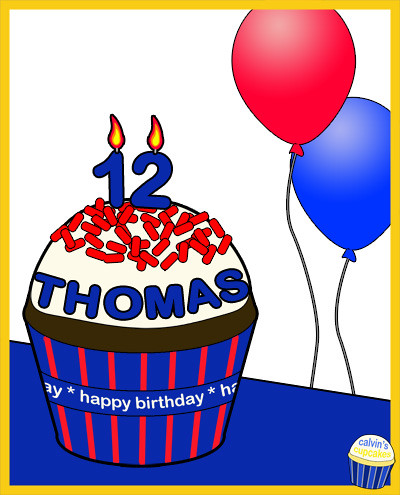 Thomas's 12th birthday cupcake