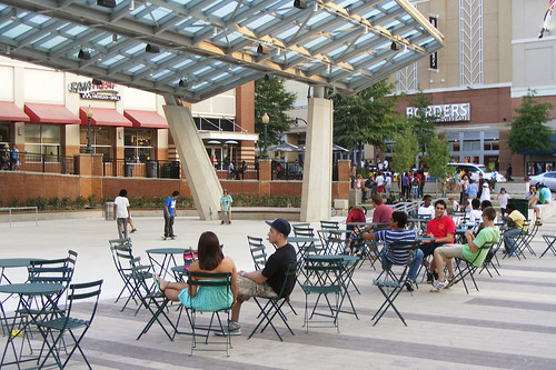 Tables and Skaters, Veterans Plaza