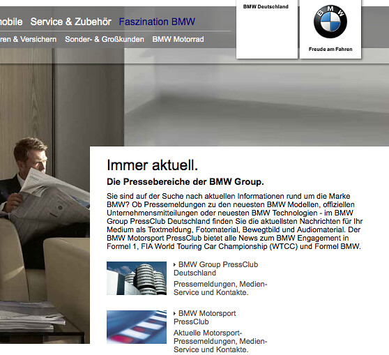BMW Group ab sofort mit Facebook Page aber ohne Presseseiten