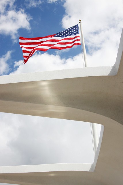 Flag Over The USS Arizona Memorial